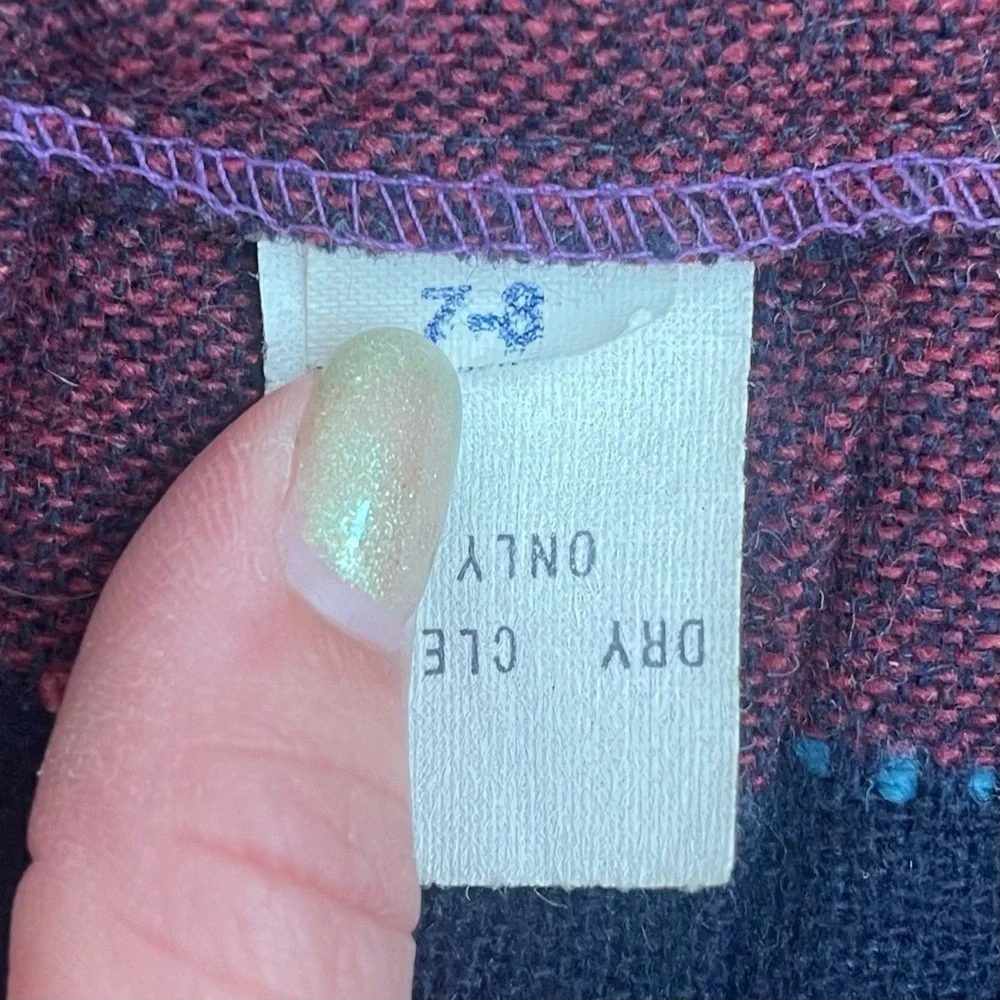 Vintage 80s Wool Tweed Rainbow Plaid Pleated Mini Skirt Size XS